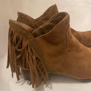 Faded Glory Tan Fringe Ankle Booties